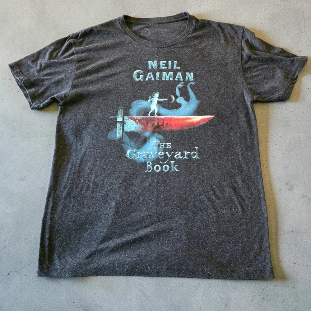 Neil Gaiman The Graveyard Book Graphic T-Shirt Mens Large Gray Out of Print Tee - Picture 5 of 10